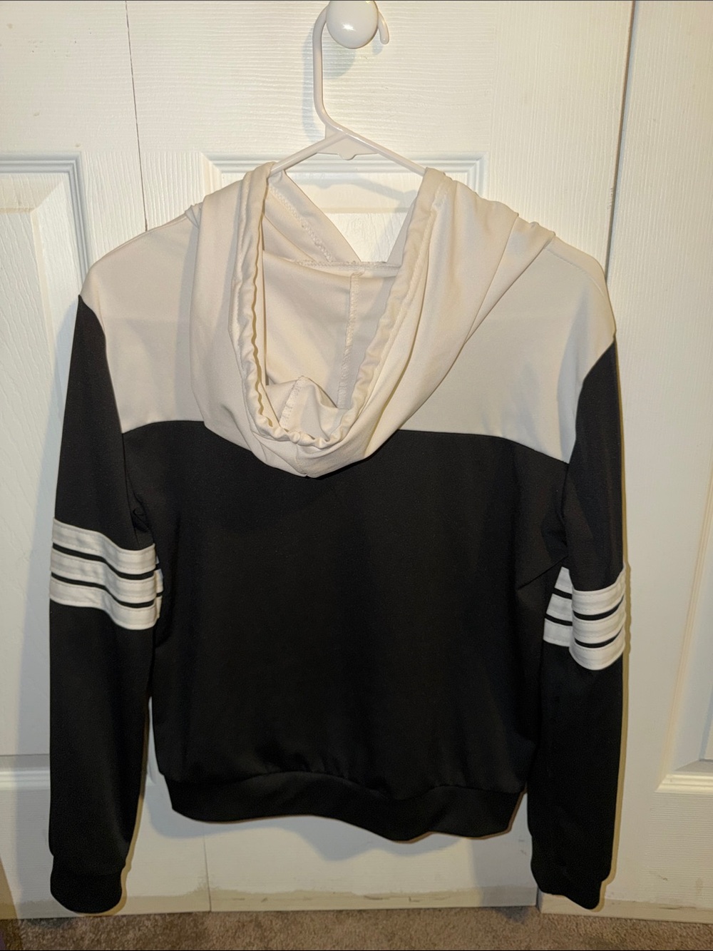 PINK Victoria's Secret Black and White Colorblock Hoodie Sweatshirt with joggers - Picture 2 of 4